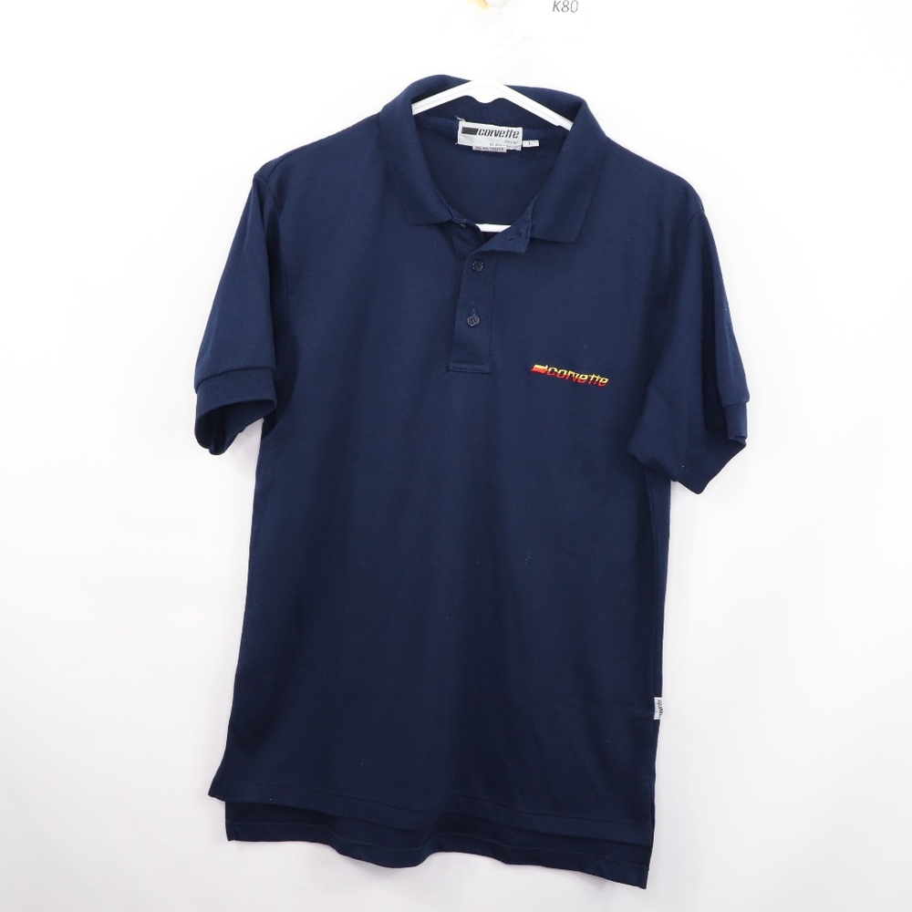 80s Corvette Mens Medium Spell Out Polo Golf Shirt